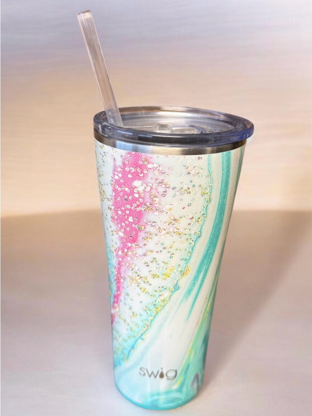 Swig Life Wanderlust Insulated 24oz Tumbler Watercolor Swirl | Lid  & Straw